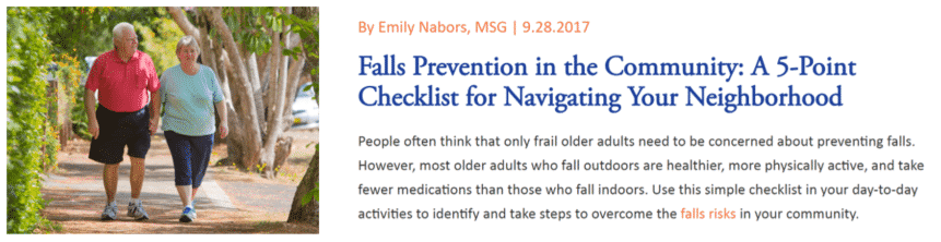 blogs snippet about falls prevention