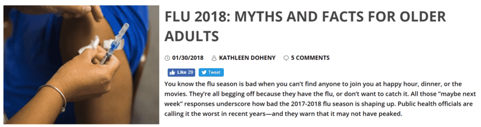 blogs snippet about 2018 flu season